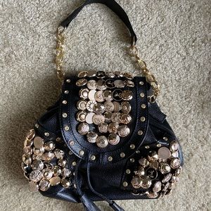 Cute black with gold buttons. shoulder bag